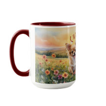 Blond Chihuahua och Valp Farm Sunrise