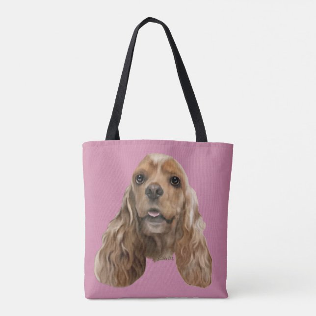 Blond Cocker Spaniel Hund Tygkasse (Baksida)