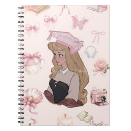 Blond examenstudent i rosa – Whimsical digital kon Anteckningsbok