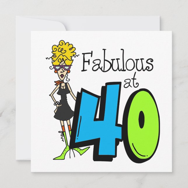 Blond Fabulous vid 40 födelsedagar Kort (Framsida)