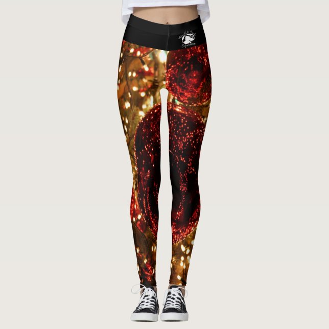 Blond & fattig - mönstrad damasker - vitlogotyp leggings (Framsida)