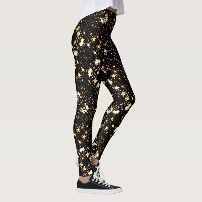 Blond & fattig - mönstrad damasker - vitlogotyp leggings (Höger)