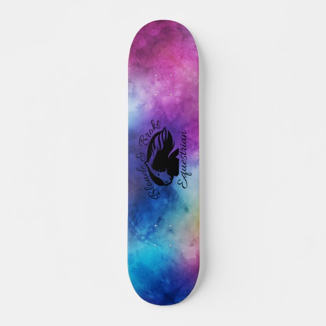 Blond & fattig - skateboarden - svart logotyp mini skateboard bräda 18,5 cm (Framsida)