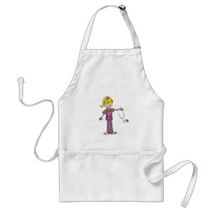 Blond Female Stick figur Nurse T-shirts Förkläde