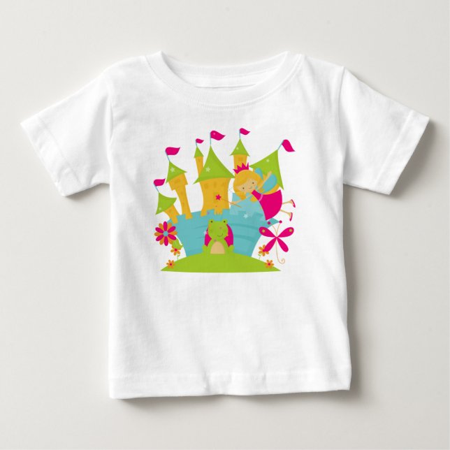 Blond feprinsessa babyklänning utan ärmar t-shirt (Framsida)