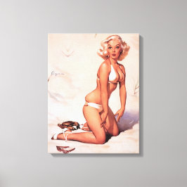 Blond-flicka Canvastryck