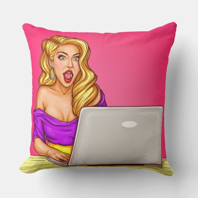Blond flicka kastkudde kudde (Framsida)