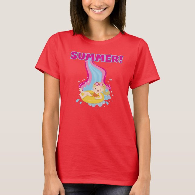 Blond flickasommar tee (Framsida)