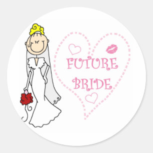 Blond Future Bride T-shirts och presenter Runt Klistermärke