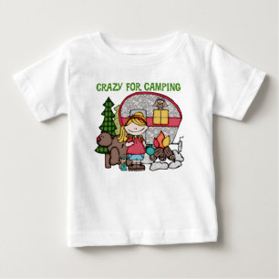 Blond Girl Crazy for Camping T Shirt
