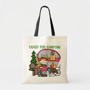 Blond Girl Crazy for Camping Tygkasse