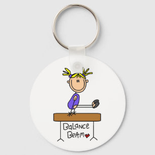 Blond Girl Gymnast on Balance Beam Nyckelring