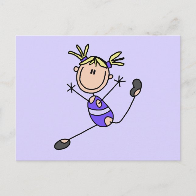 Blond Girl Gymnast Tshirts och Gifts Vykort (Framsida)