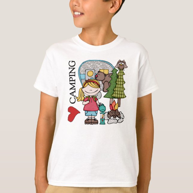Blond Girl I Kärlek Camping Tee (Framsida)