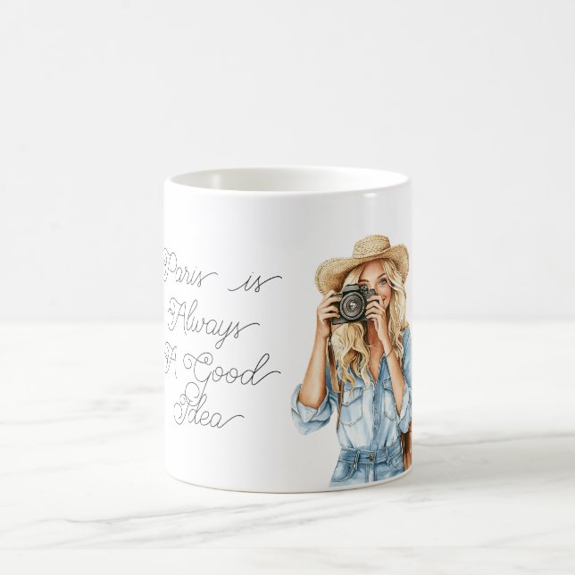 Blond Girl Paris är alltid en bra idé Kaffemugg (Center)