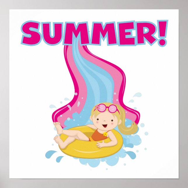 Blond Girl Summer Poster (Framsidan)