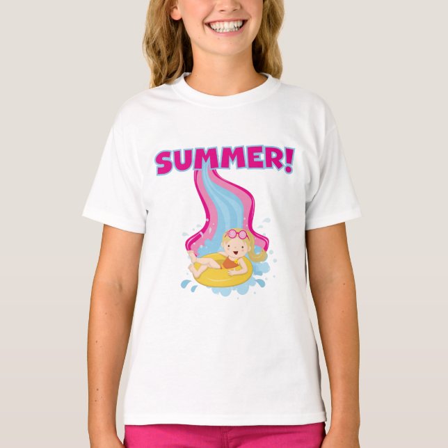 Blond Girl Summer T-shirt (Framsida)