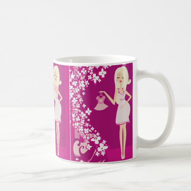 blond gravid kvinna kaffemugg (Höger)