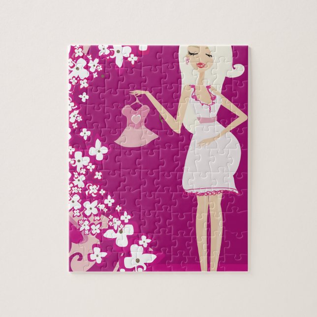 blond gravid kvinna pussel (Vertikal)