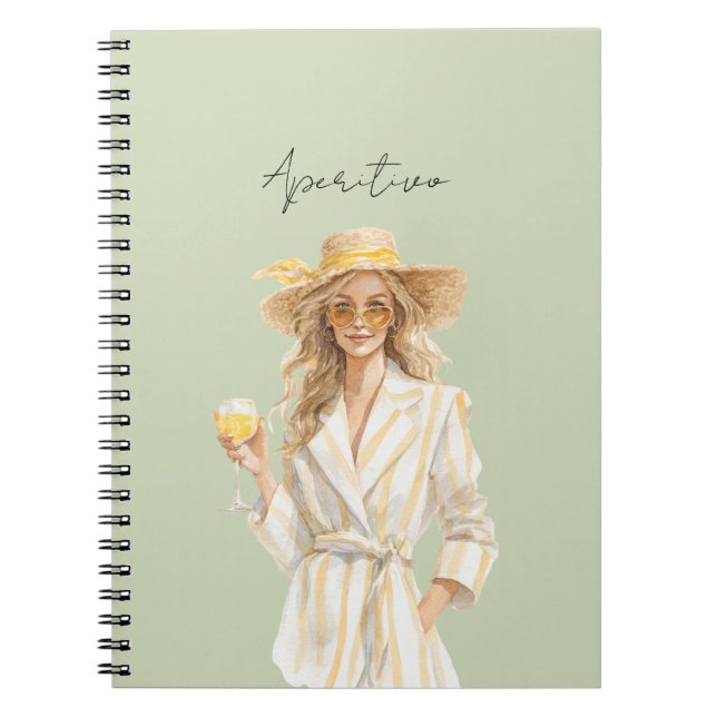 Blond Gul Klänning Aperitivo Anteckningsbok (Framsidan)