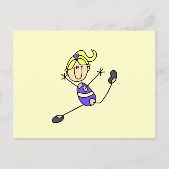 Blond gymnast tjej vykort (Framsida)