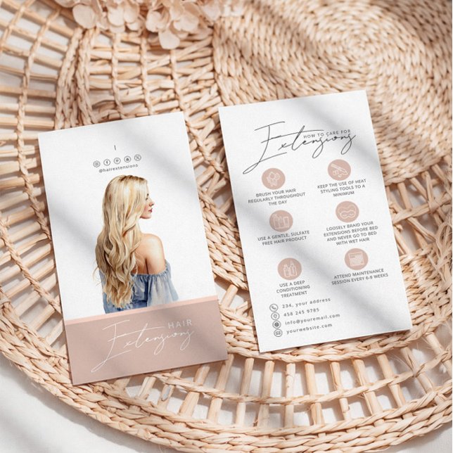 Blond Hair Extensions Care-Märkre-kort Visitkort (Skapare uppladdad)