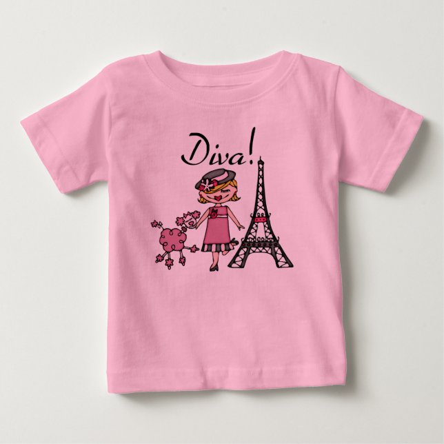 Blond Hår Diva Baby Tutu Endräkt Tee Shirt (Framsida)