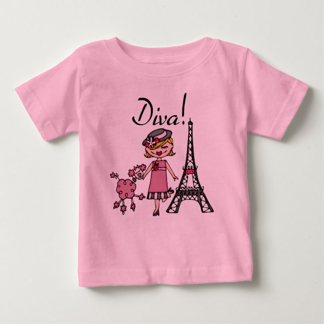 Blond Hår Diva Baby Tutu Endräktig Tee Shirt (Framsida)