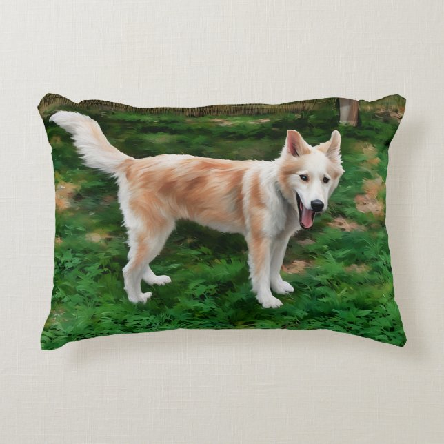Blond Husky Girl Accent Pillow Prydnadskudde (Framsidan)