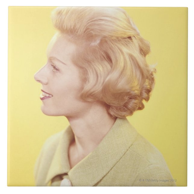 Blond kvinna 2 kakelplatta (Framsidan)
