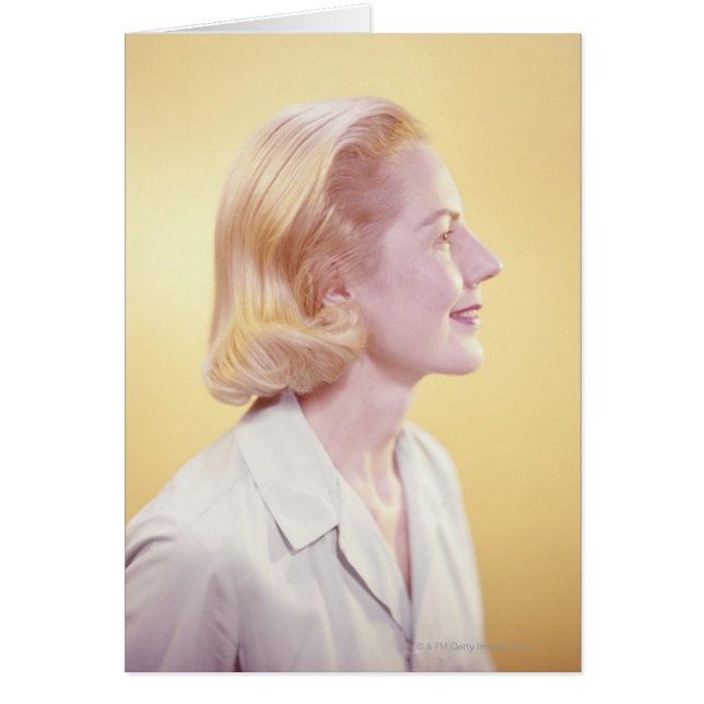 Blond kvinna hälsningskort (Framsidan)