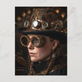 Blond kvinna Steampunk mode Vykort