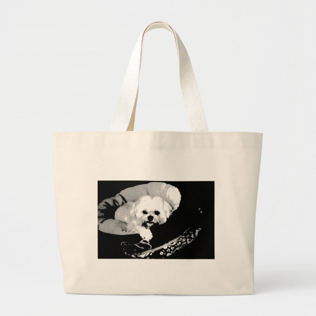 Blond Lhasa apso i en hundsäng Jumbo Tygkasse (Framsidan)