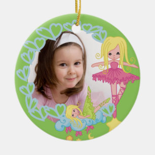 Blond lite Ballerinaminnessakprydnad Julgransprydnad Keramik