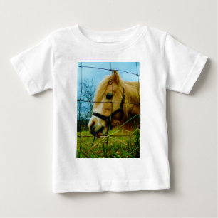Blond Miniature Pony / Horse Blå himmel Tee Shirt