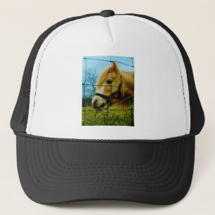 Blond Miniature Pony / Horse Blå himmel Truckerkeps