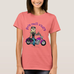 Blond motorcyklist tee shirt