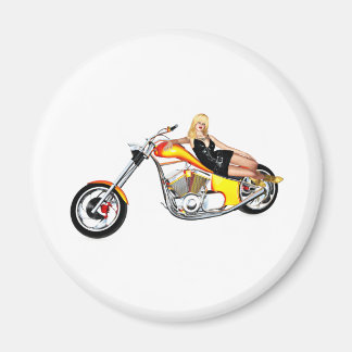 Blond på en helikopter magnet