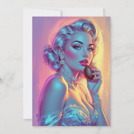 Blond Pin-Up Chokladägg Julkort