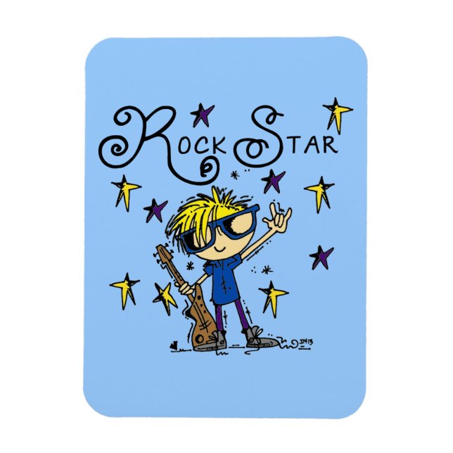 Blond pojkerockstjärna magnet (Vertikal)