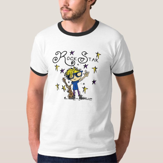 Blond pojkerockstjärna tee shirt (Framsida)