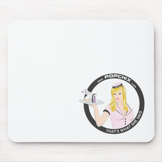 Blond PopChiX flicka Mousepad Musmatta (Framsidan)