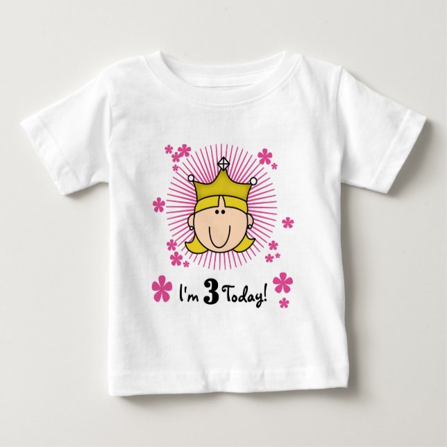 Blond Princess 3rd Birthday Tshirts & Gifts (Framsida)