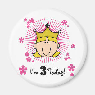 Blond Princess 3rd Birthday Tshirts & Gifts Magnet