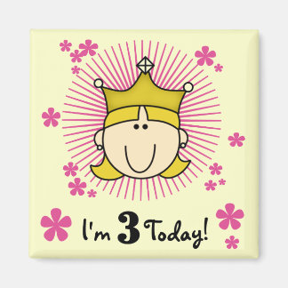 Blond Princess 3rd Birthday Tshirts & Gifts Magnet