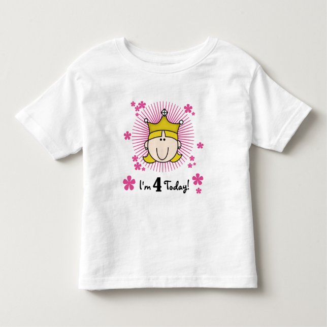 Blond Princess 4e födelsedagen Tshirts och Gifts (Framsida)
