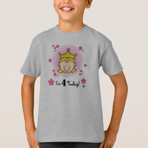 Blond Princess 4e födelsedagen Tshirts och Gifts