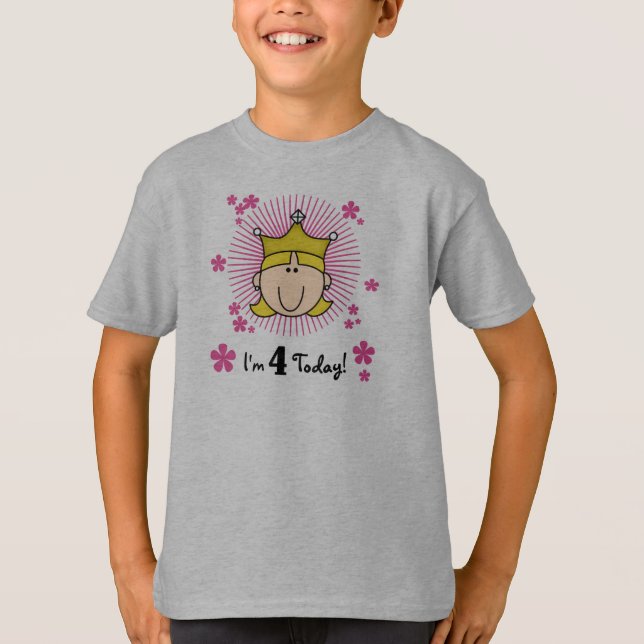 Blond Princess 4e födelsedagen Tshirts och Gifts (Framsida)