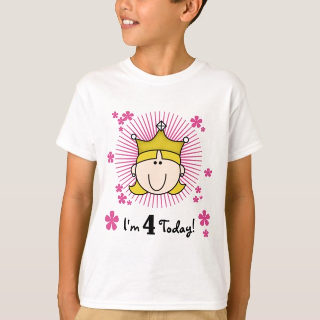 Blond Princess 4e födelsedagen Tshirts och Gifts (Framsida)