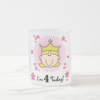 Blond Princess 4e födelsedagen Tshirts och Gifts Frostad Glasmugg